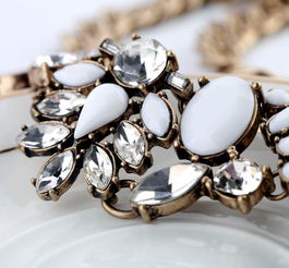 女人饰界 欧美时尚饰品批发直销，新款花朵镶钻宝石女式项链闪耀上市